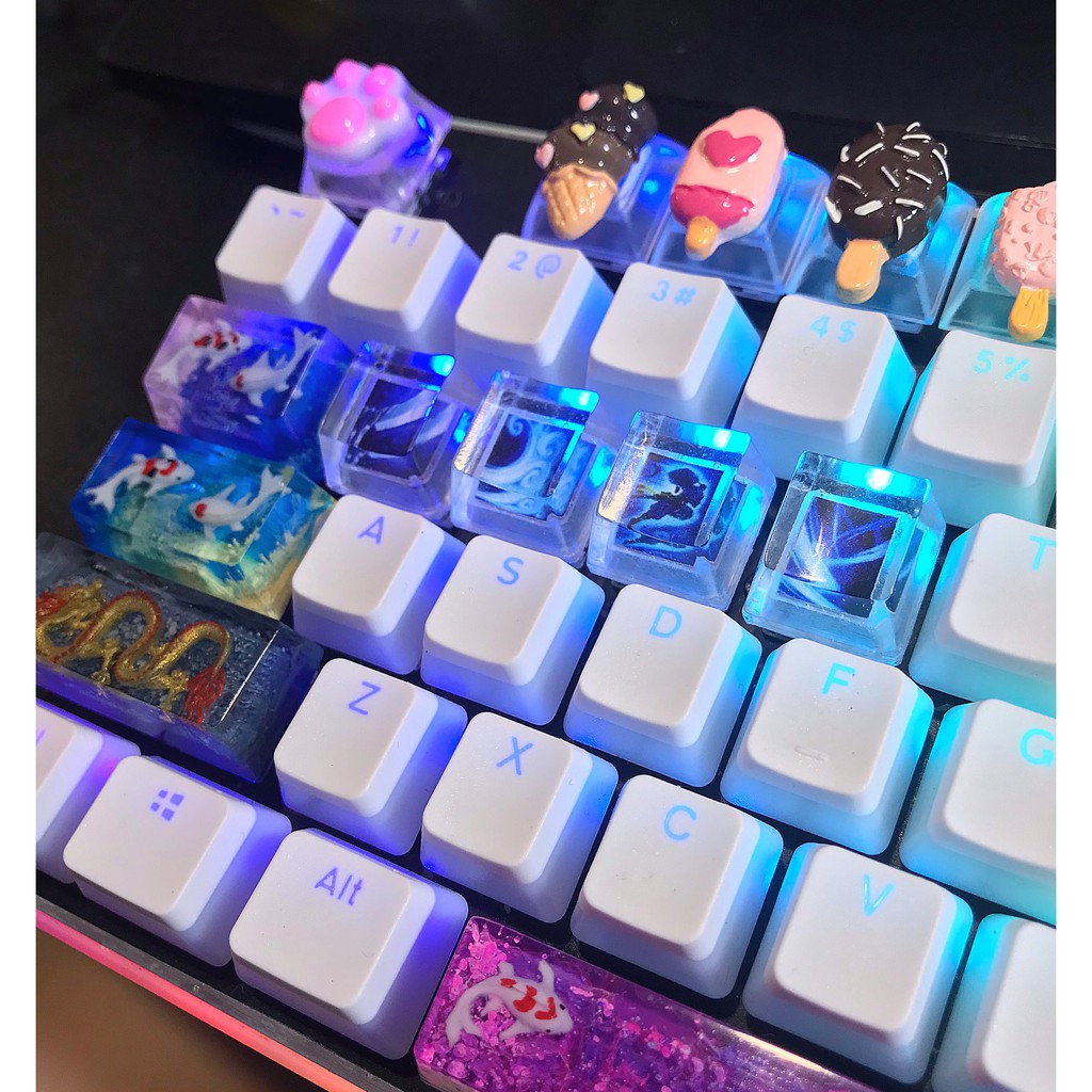 Set 4 Keycap skill Liên Minh xuyên led (order) Keycaps LOL trang trí
