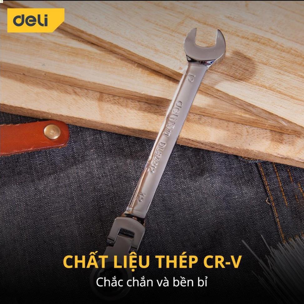 [LIFEDL157] Cờ Lê Tự Động Đầu Gập Deli Cao Cấp - Sử Dụng Linh Hoạt - Chất Liệu Chống Mòn, Gỉ - DL34212 .
