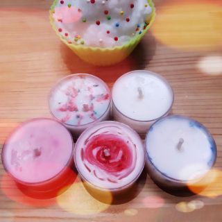 Combo 3 Nến sáp cọ 100% thiên nhiên Tealight nhựa trong suốt cho bạn tạo phong cách riêng