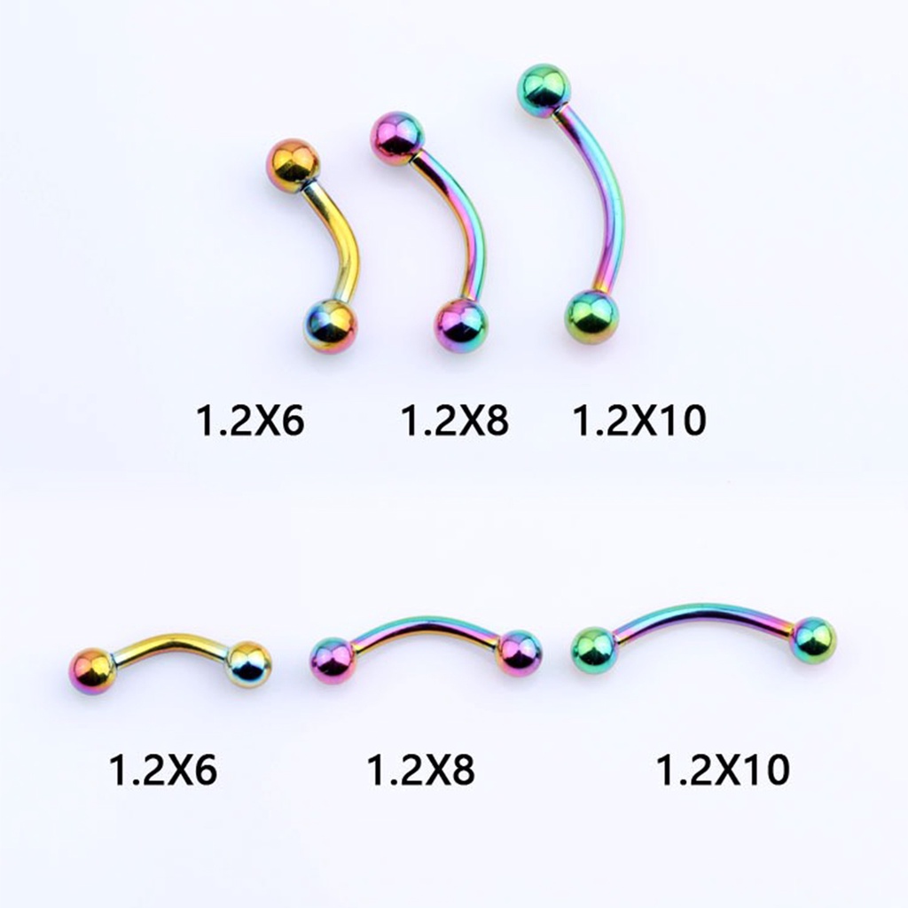 Khuyên Tai Cong Xỏ Cơ Bản Khuyên Lông Mày Thép Titan Không Gỉ