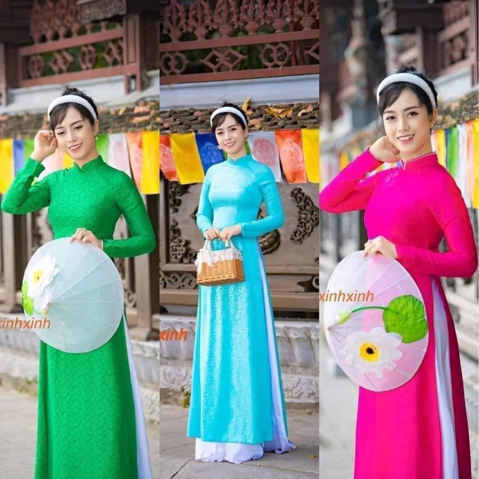 Áo dài trơn vô cùng duyên dáng, sang trọng
