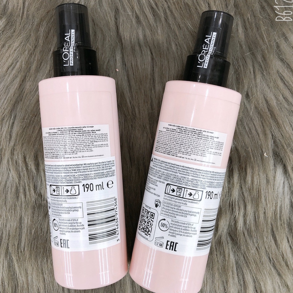 ( Mẫu mới nhất ) Xịt dưỡng dành cho tóc nhuộm Loreal Color 10 in 1 (190ml)