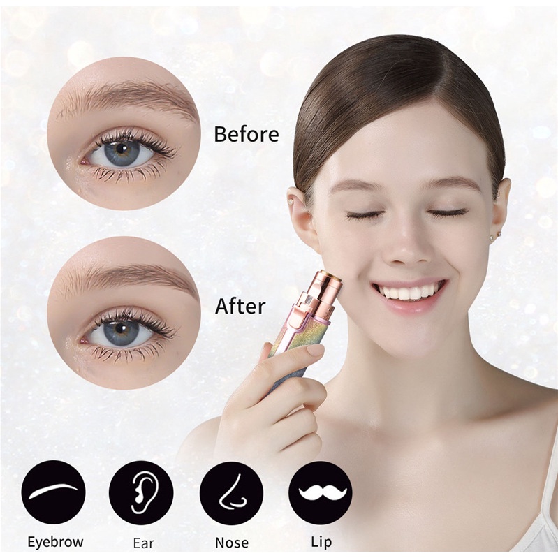 Máy tỉa lông mày tích điện 2 in 1 tiện dụng, cạo lông toàn thân đã năng bảo hành 12 tháng