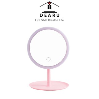 Gương trang điểm có đèn led ánh sáng 3 cấp độ, Gương trang điểm pin sạc USB, Bảo hành 1-1