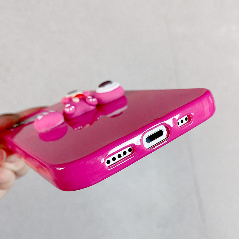 Ốp điện thoại hình trái dâu chú gấu 3D cho iPhone 12 Pro Max 12Pro 12 Mini SE2020 11ProMax 11Pro 11 iX XR XS Max 7 8+ | BigBuy360 - bigbuy360.vn