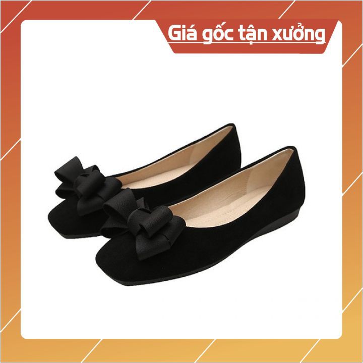 GIÀY ĐẾ BỆT NỮ MŨI VUÔNG 🍁 𝑭𝑹𝑬𝑬𝑺𝑯𝑰𝑷 🍁 GIÁ RẺ PHỐI NƠ XINH XẮN HÀNG CAO CẤP PHONG CÁCH CÔNG SỞ PAMELA B9