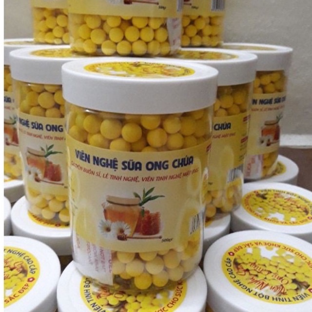 Viên tinh nghệ mật ong rừng hộp 500g đẹp da chữa đau dạ dầy