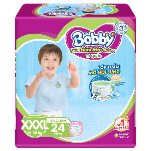 Tã quần Bobby Size XXXL 24 miếng mẫu mới