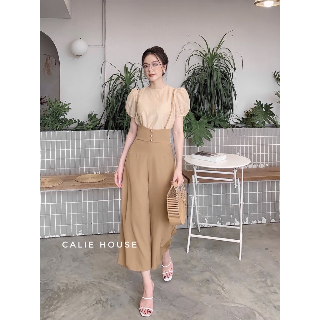 Quần yếm cạp cao tiểu thư thời trang thiết kế nữ Calie House Q29