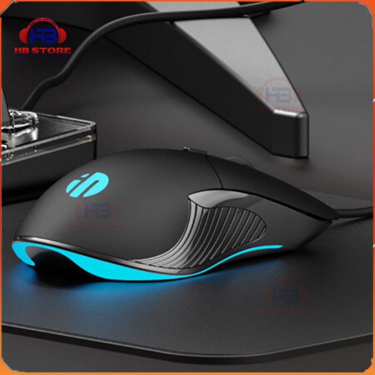 Chuột gaming có dây inphic PB1P bấm im lặng, Chuột máy tính gaming có led độ nhạy 4000DPI