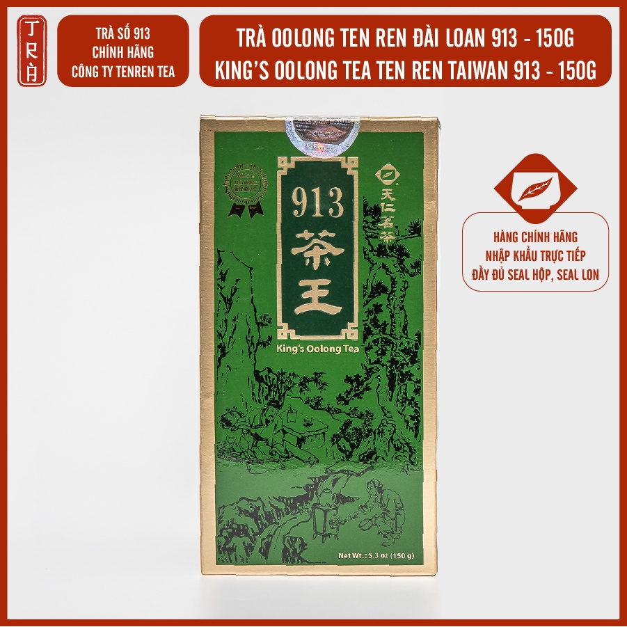 Trà Vương TenRen chính hãng, King's Oolong Tea 913, đóng hộp thiếc, khối lượng 150g trà