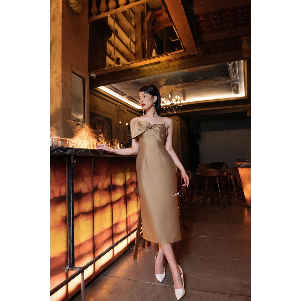 Đầm Dáng Dài JM Hai Dây Nơ Ngực 1P02.2112KT