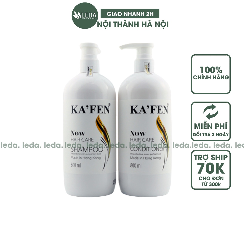 Dầu Gội Kafen trắng ngăn rụng tóc, phục hồi hư tổn tóc uốn nhuộm ép dầu gội dưỡng tóc 800ml leda