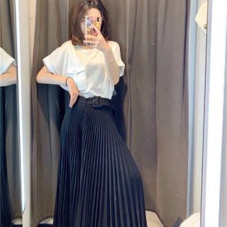 Chân váy xếp ly kèm đai ( hàng QC)