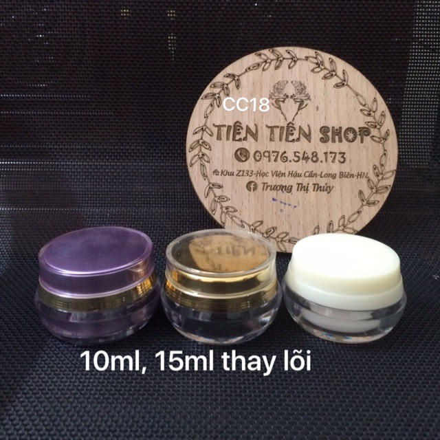 Hũ nhựa tròn 10ml, 15ml thay lõi