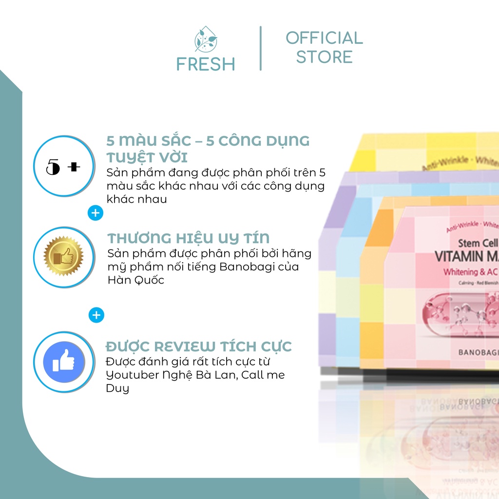 Lẻ Mặt Nạ Banobagi Hàn Quốc Mẫu Mới Vita Genic Jelly Mask Hộp - FRESH OFFICIAL | BigBuy360 - bigbuy360.vn