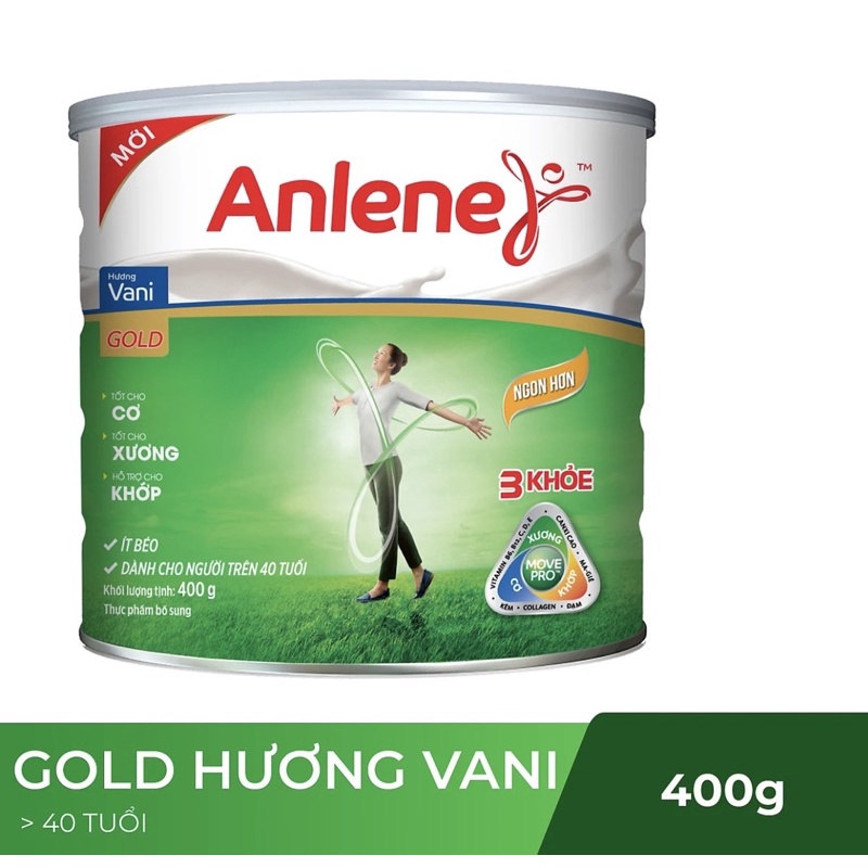 SỮA ANLENE GOLD MOVEPRO HƯƠNG VANILLA (Hộp thiếc 400g)