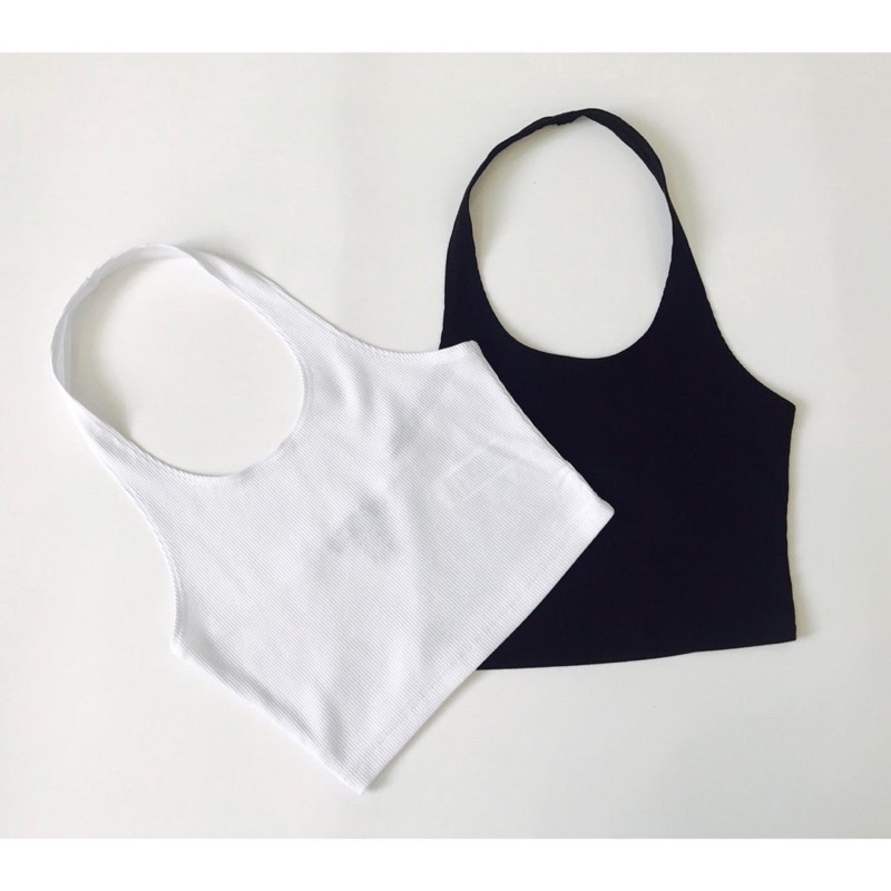 Ribbed halter croptop