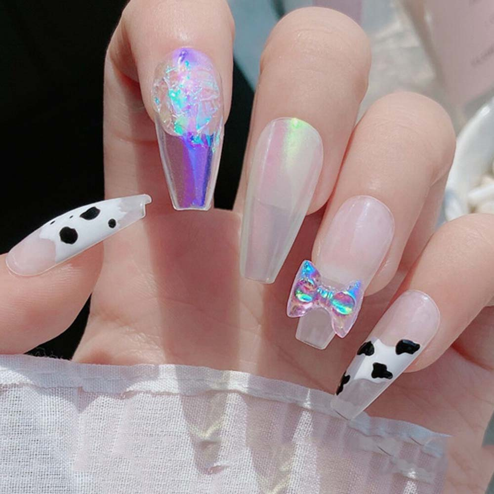 [Hàng mới về] Nơ 3d trong suốt lấp lánh trang trí nghệ thuật cho móng tay