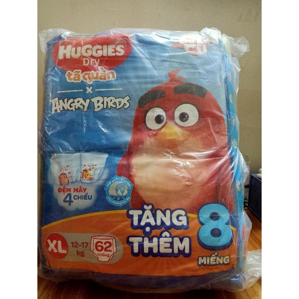 bỉm Huggies tã quần Xl 62+8