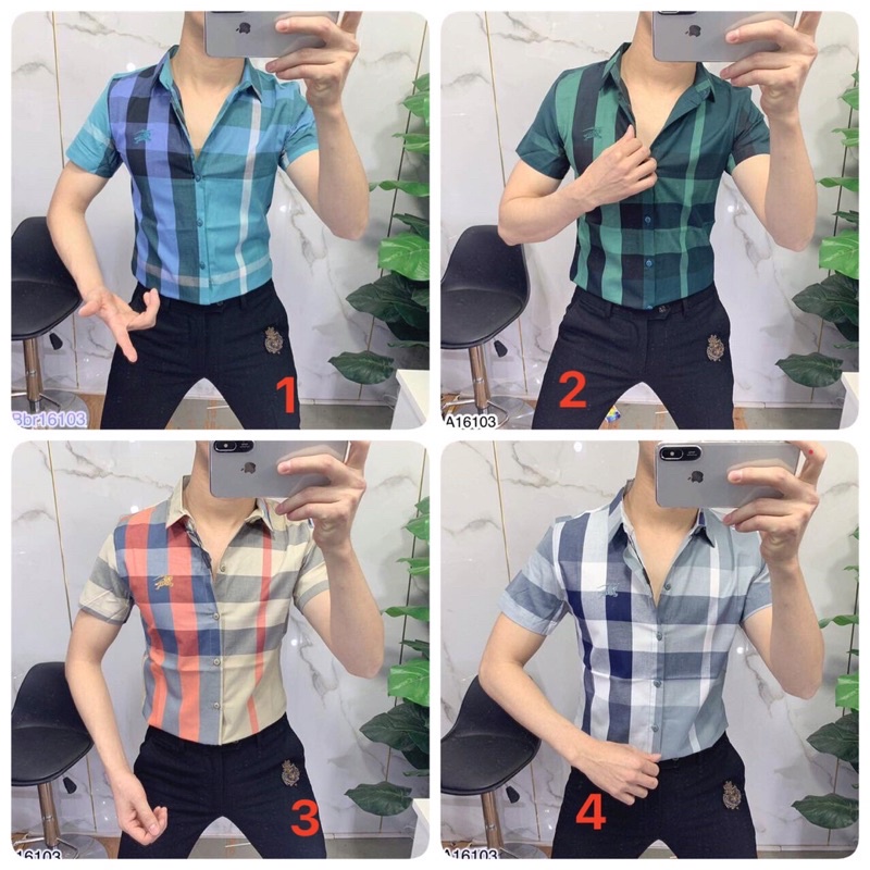 👔👔Sơ mi cộc tay BBR chất lụa thô mềm thấm hút mồ hôi - Áo sơ mi nam.