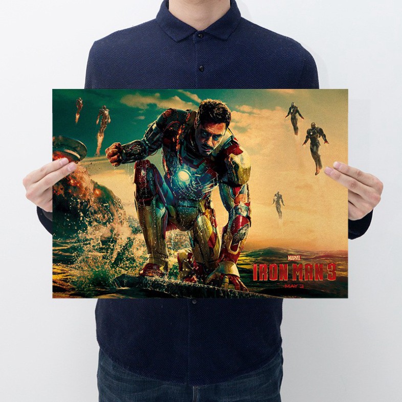 Poster Dán Tường in hình các nhân vật trong vũ trụ điện ảnh Marvel và DC kích thước 50.5*35cm