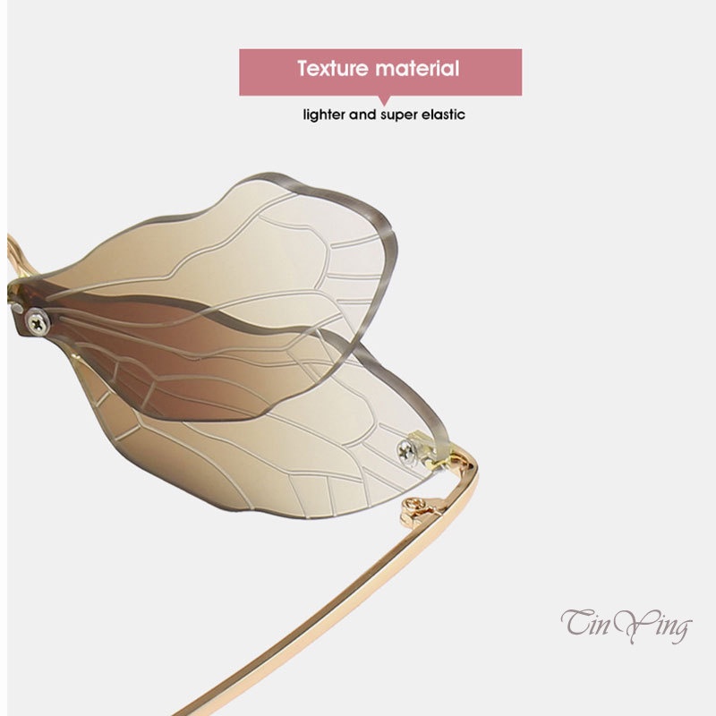 GETNOIVAS Kính mát tròng trong suốt không viền thời trang cho nữ