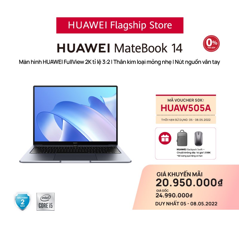 Máy Tính Xách Tay HUAWEI MateBook 14 (8GB/512GB) | Intel® Core™ Thế Hệ Thứ 11