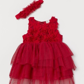 Váy hoa hồng đỏ HM