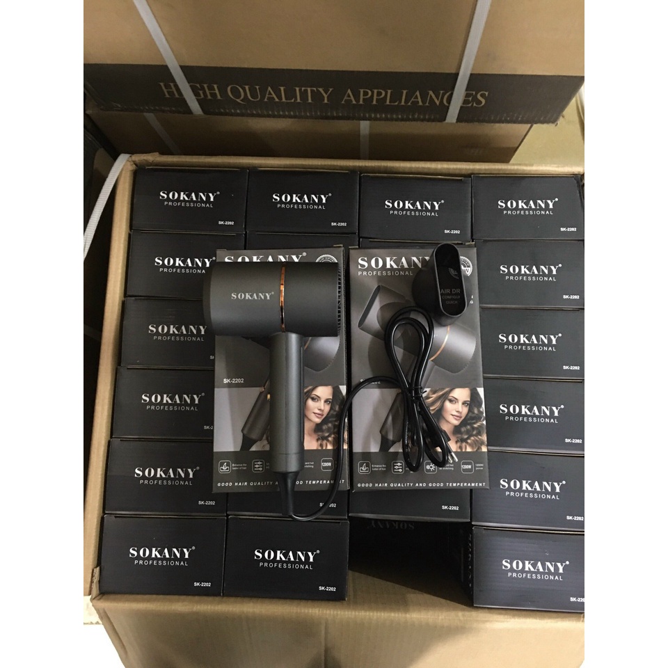 Máy sấy tóc Sokany SK-2202 chính hãng công suất 1200W - Tặng kèm 1 đầu sấy tạo kiểu