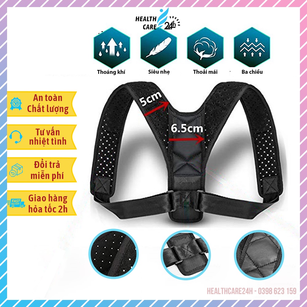 Đai chống gù lưng nam nữ Posture Corrector - Giữ vai thẳng hiệu quả sau 3 tháng [Tặng kèm 2 tấm trợ lực] M117