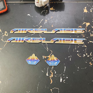 Compo cặp chữ titan + 2 logo nhỏ cho xe Air Blade