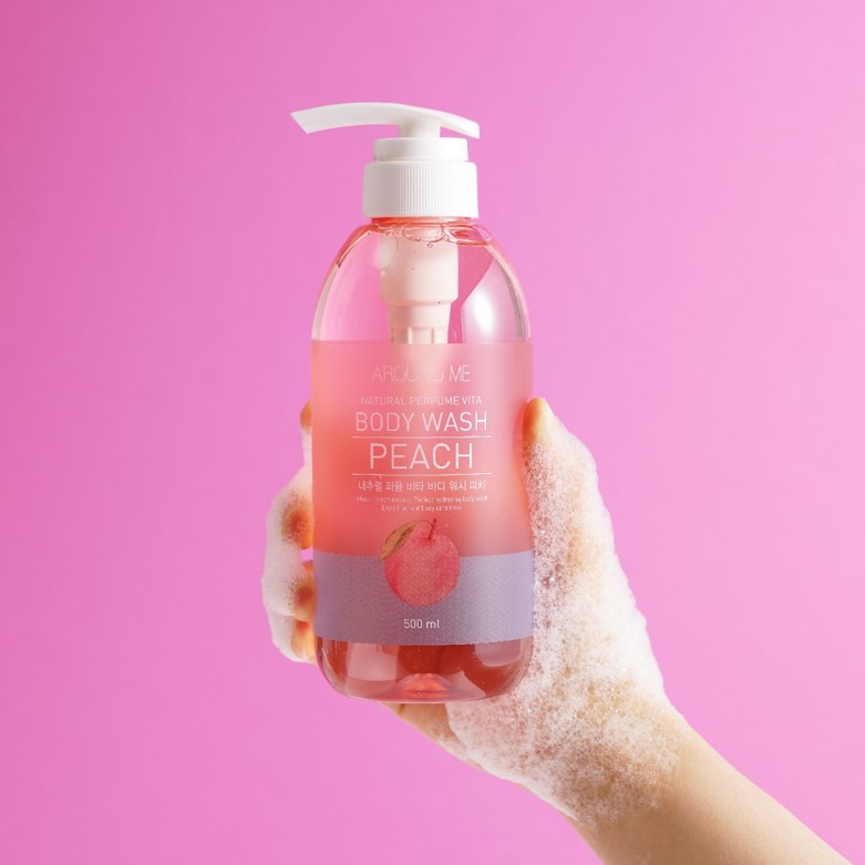 Sữa tắm Around Me hương nước hoa dưỡng ẩm cơ thể Hương Đào Vita Body Shower Wash Peach 500ml