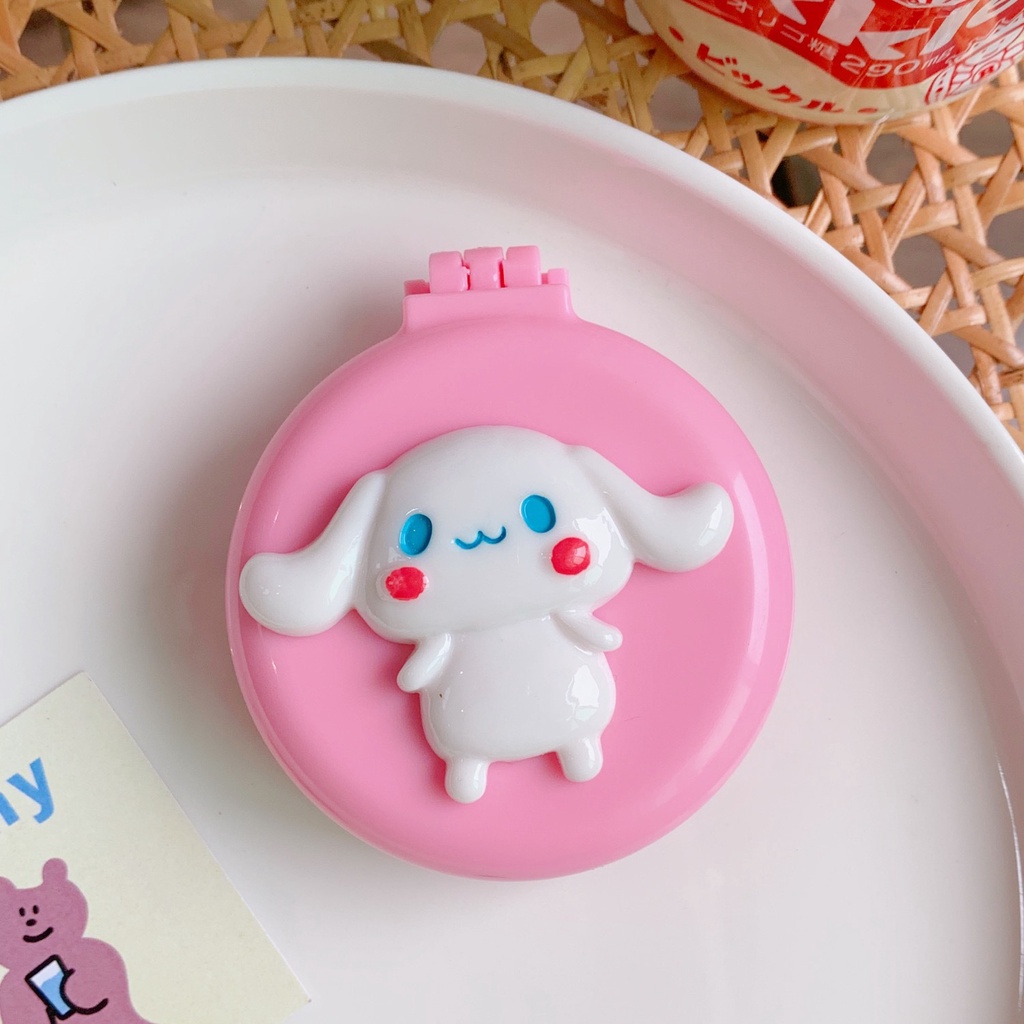 Gương gấp mini, gương gấp trang điểm kèm lược massge tiện dụng, kiểu dáng dễ thương