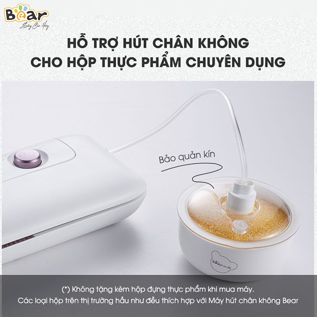 Máy Hút Chân Không Thực Phẩm Bear Hàn Miêng Túi Áp Suất Mạnh - VS-B01V1