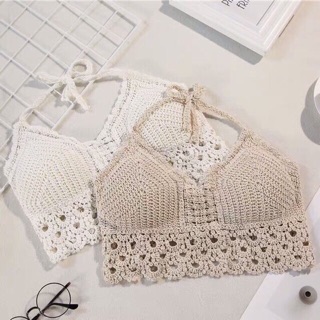 Áo bra đan móc kiểu chân vây cá (có mút ngực) 403#