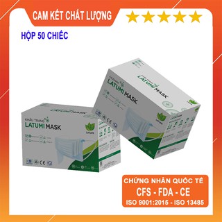 Khẩu Trang Y Tế ⚜️LATUMI⚜️ Khẩu Trang Dày Dặn Kháng Khuẩn Và Ngăn Ngừa Bụi Hiệu Quả