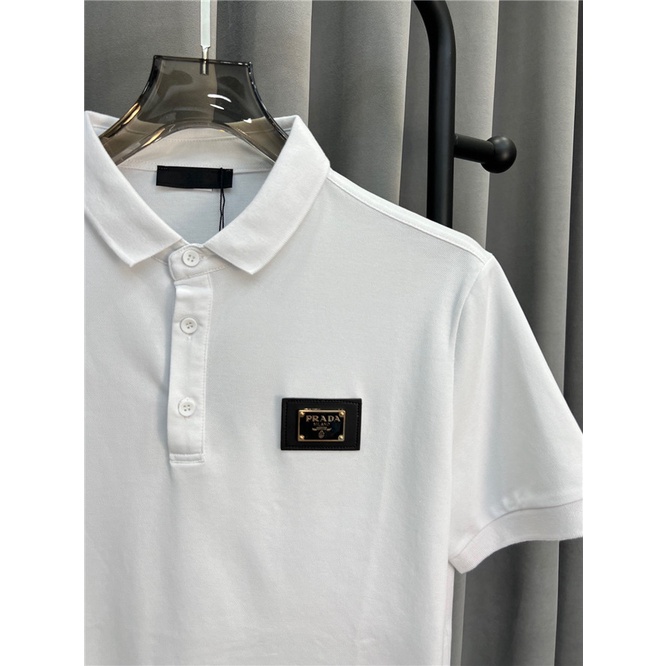 Áo Thun POLO Da Thêu Chữ Ngắn Tay Thời Trang Hè Năng Động Dành Cho S-4XL PRAD1 2022