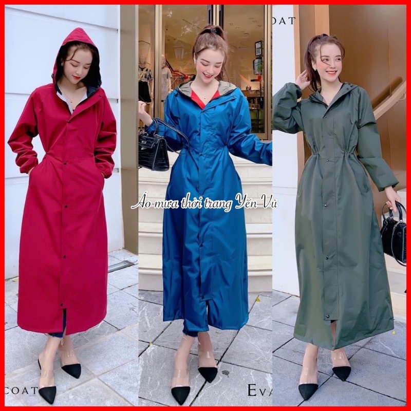 MT01 Áo mưa măng tô cho nam, nữ 2 lớp chống thấm nước tuyệt đối, thời trang cao cấp chống thấm, chống gió lạnh