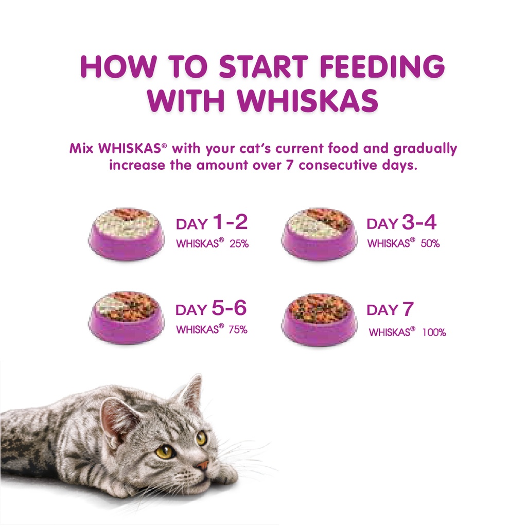 WHISKAS® Thức ăn cho mèo lớn dạng hạt vị cá biển 3kg (1 túi)