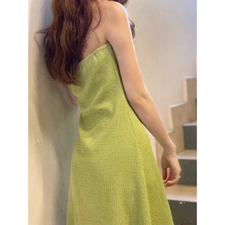 Đầm cổ yếm xốp nhún