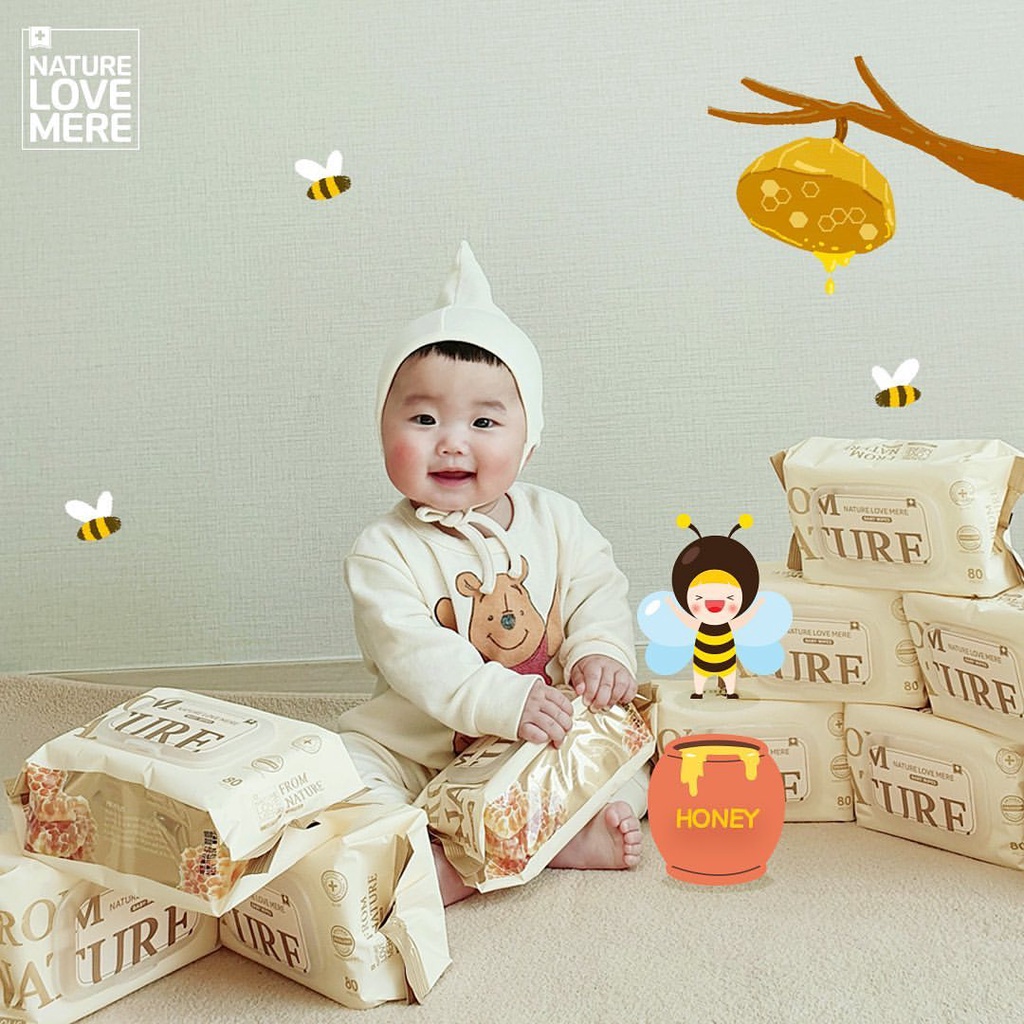 Khăn giấy ướt kháng khuẩn cao cấp Nature Love Mere Hàn Quốc