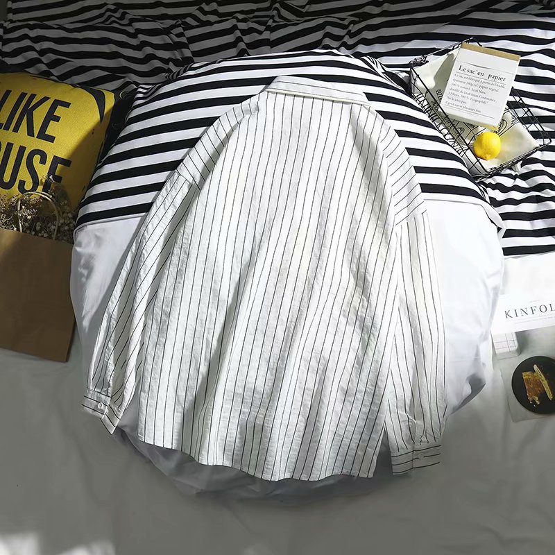 Áo Sơ Mi Tay Dài Họa Tiết Kẻ Sọc Thời Trang Hàn Quốc Dành Cho Nam Size M-2Xl | BigBuy360 - bigbuy360.vn