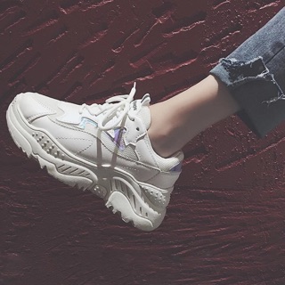 Giày_thể_thao nâng gót_Giày Sneaker trắng Giày sneaker nâng gót phong cách Hàn Quốc