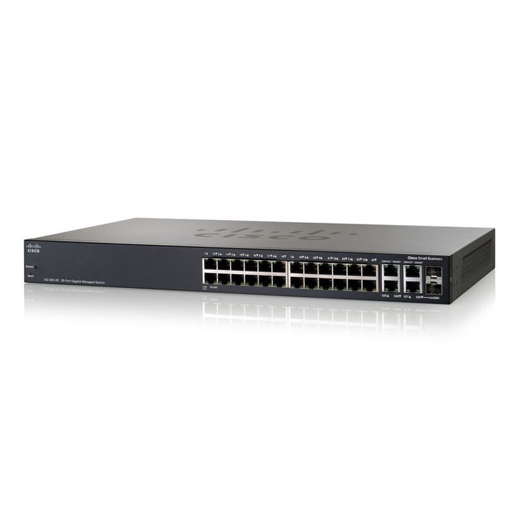 Cisco SG300-28-K9-EU | Bộ Chia Mạng SMB Giga, 24 cổng RJ45 10/100/1000, 4x Combo 1G.