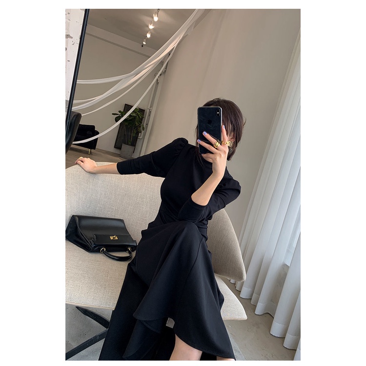 Đầm Maxi Chữ A Dài Tay Hàn Quốc C8738
