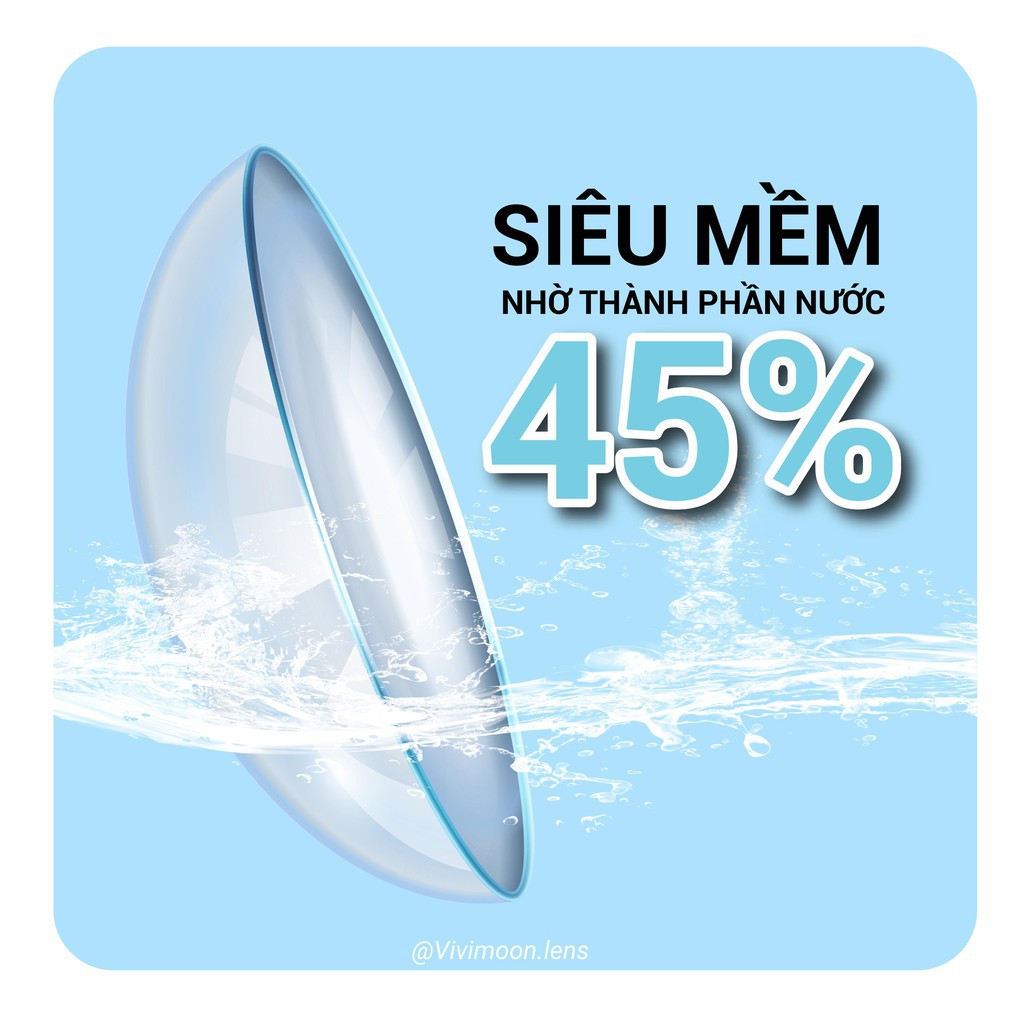 [Tặng Kèm Khay] Lens Trong Suốt Cận Silicone Hydrogel Cho Mắt Thở VIVIMOON 3 Tháng Có Độ Cận Từ 0 Đến 8 Độ