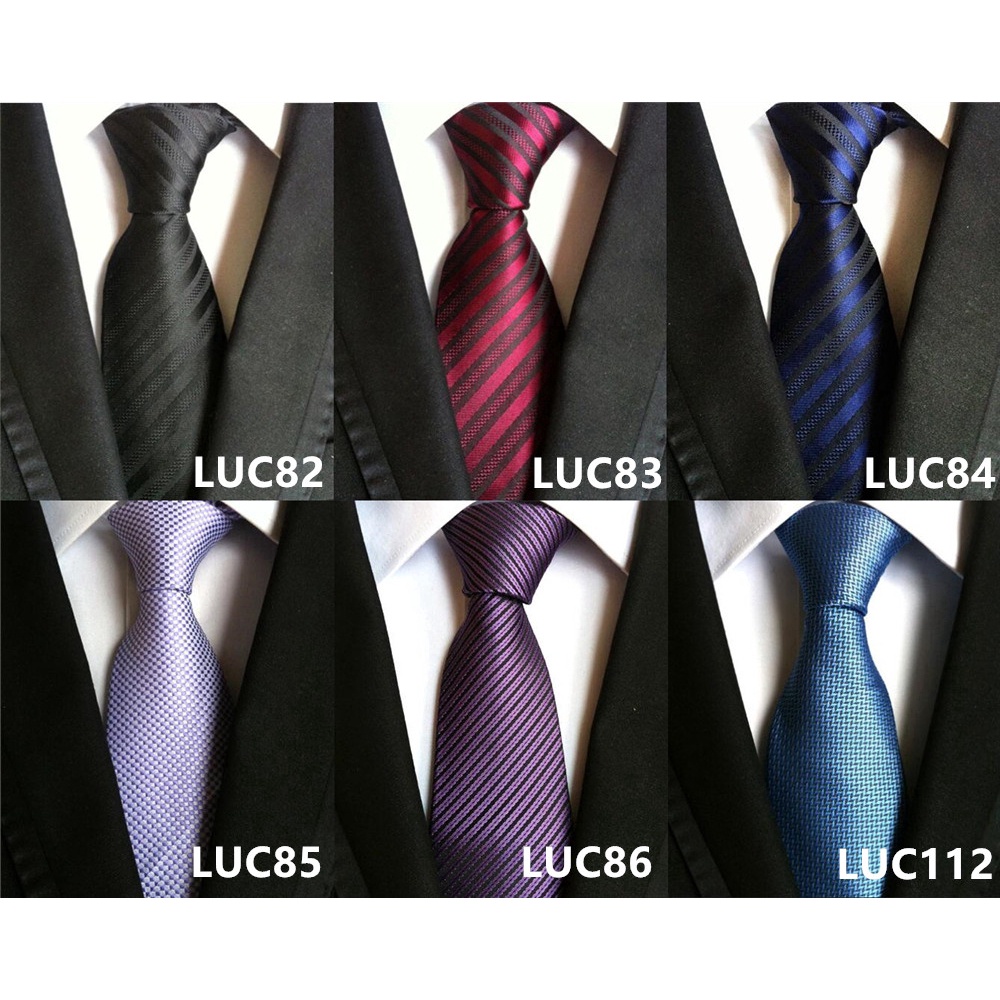 Cà Vạt Nam 100% Lụa Họa Tiết Sọc Cổ Điển