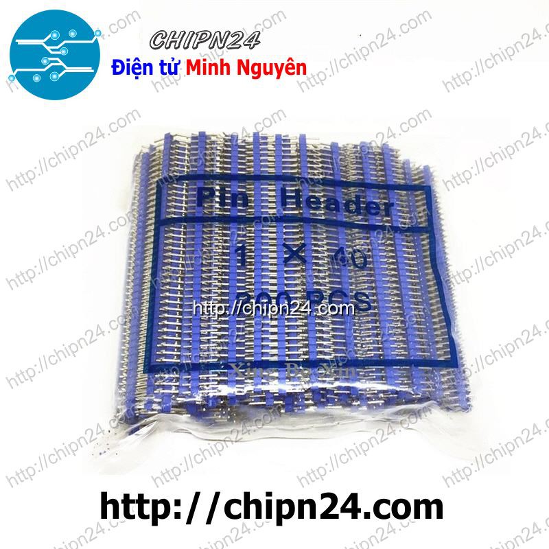 [3 CÂY] (TK1.2) Header Hàng rào Đực Đơn Thẳng 1x40p XANH DƯƠNG 2.54MM