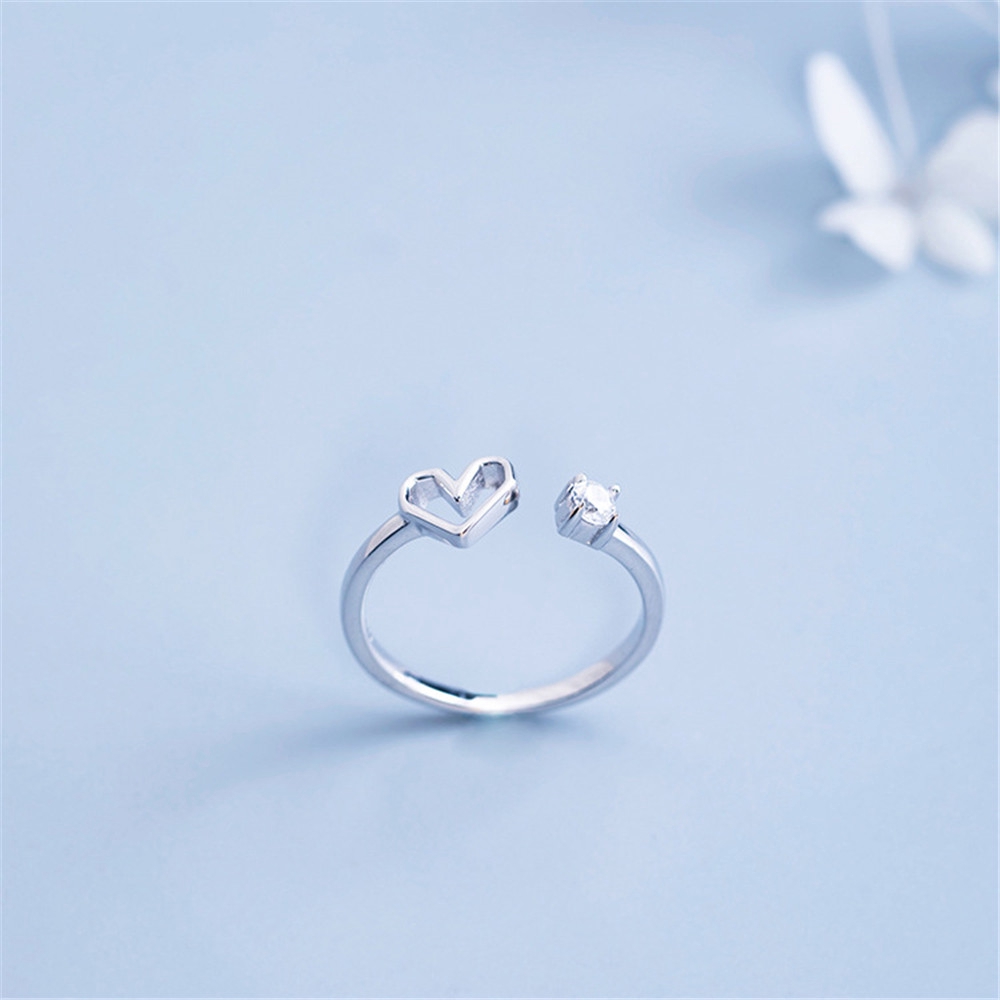 Nhẫn Hở Hình Trái Tim Đính Đá Thời Trang Cho Nữ